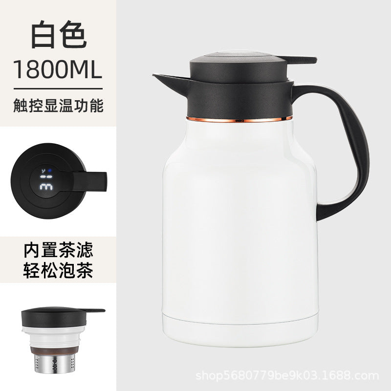 304 stainless steel thermos pot double-layer vacuum carthage pot with digital display tea warehouse coffee pot stewing teapot
