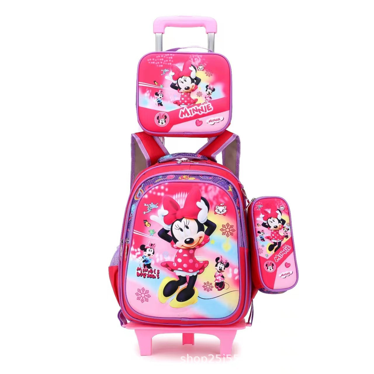 New  primary school students tie rod schoolbag 1-6 grades boys and girls backpack lunch bag cartoon children's bag