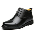 Genuine cowhide high-top three-piece leather shoes men genuine leather two-cotton shoes fleece-linedheattechwinter middle-aged and elderly dad men's shoes
