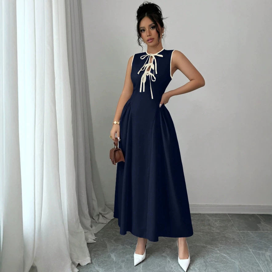 patchwork strap sundress - women's summer  new arrival - unique, chic, slimming maxi dress