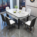 Rock slab dining table and chair combination modern casualaccessible luxury dining table for home dining table small apartment telescopic foldable round table