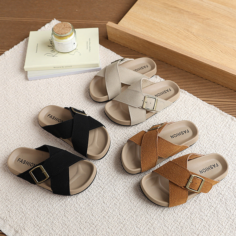 Birkenstock boys' cork sandals - new summer casual style for kids, indoor/outdoor flip-flops for older children
