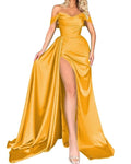 direct sales cross-border trade banquet high-slit sexy host one-shoulder slimming party evening dress