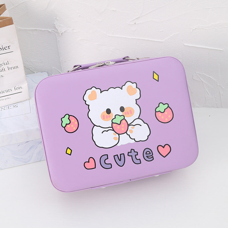 Cosmetic bag women's portable 2022 new high-end sense large capacity cute high-value storage box portable small box bag