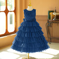 European and american cross-border custom girls' dresses, tutu skirts, little girl's cake skirts, performance costumes, deep v-back with 3d butterfly detail
