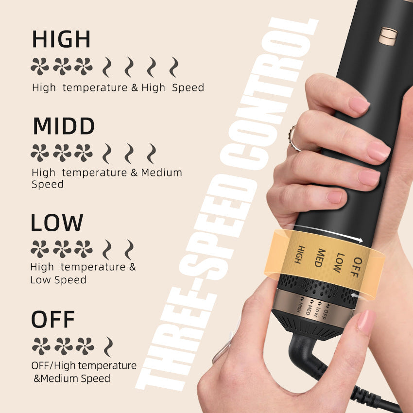 Cross-border 5-in-1 hair dryer, multi-functional hair dryer, curling iron, straight hair comb, European and American electrical hot air comb.