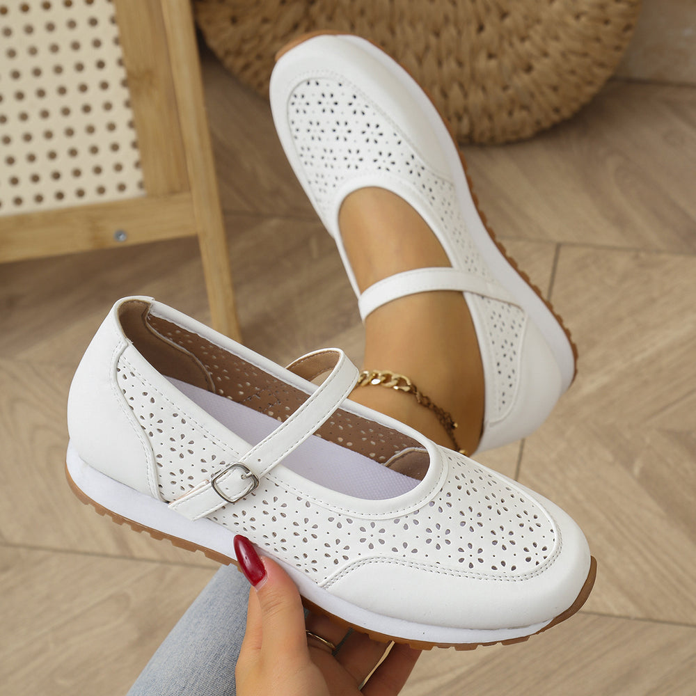 spring/summer new arrivals: plus size, breathable, low-cut, buckle-strap flats - casual, versatile, european & american style footwear for cross-border e-commerce