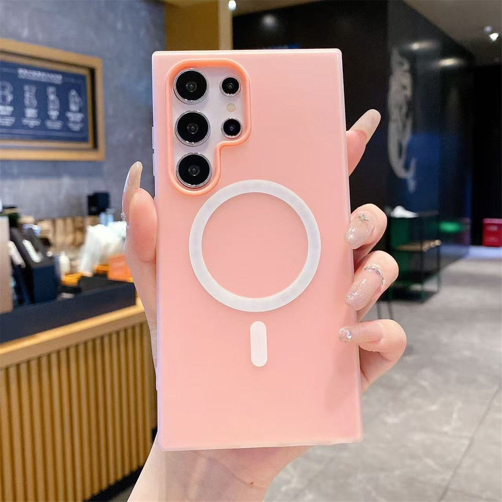 compatible samsung s26 ultra jelly magnetic 2-in-1 phone case a57 matte anti-drop protective cover s25