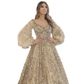 new cross-border gold heavy beaded luxury evening gown - sexy socialite queen long dress yq7109