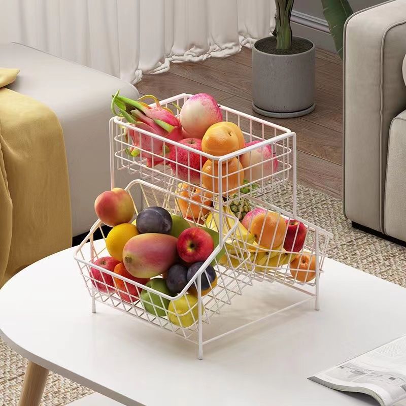European-style tiered fruit basket - living room coffee table fruit platter - kitchen spice rack - multi-purpose multi-tier storage shelf