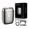 Electric shaver with magnetic heads, type-c charging, washable, alloy housing, compact and portable beard trimmer