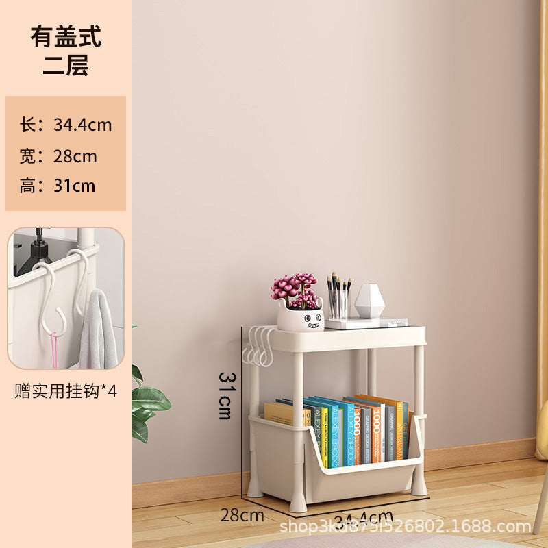 Mobile cart storage rack - multi-tier floor stand for bedroom, home, snacks, living room, bookshelf, and kitchen