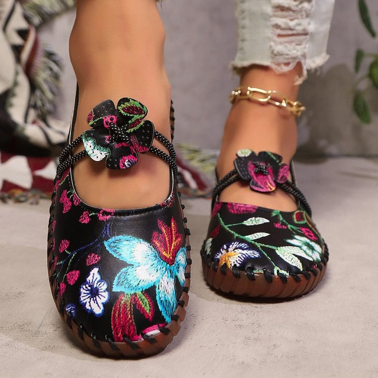 Fashionexportplus size hand-sewn soft bottom casualflats women's cross-border new arrival graffiti breathable lazy loafers