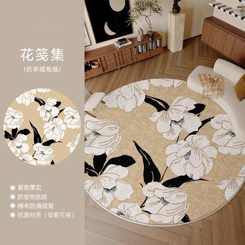 Distributed round carpet classy sense of accessible luxury living room bedroom bedside coffee table sofa no-wash, wipeable and maintenance-free floor mat