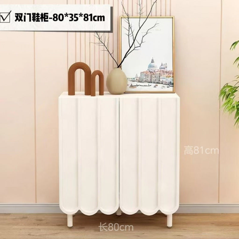 Cream style shoe cabinet for home living room door against the wall popular entrance entrance cabinet narrow side large capacity balcony storage cabinet