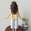 Girls' korean style sleeveless outfit summer  new children's tank top and wide-leg pants two-piece set baby summer clothes