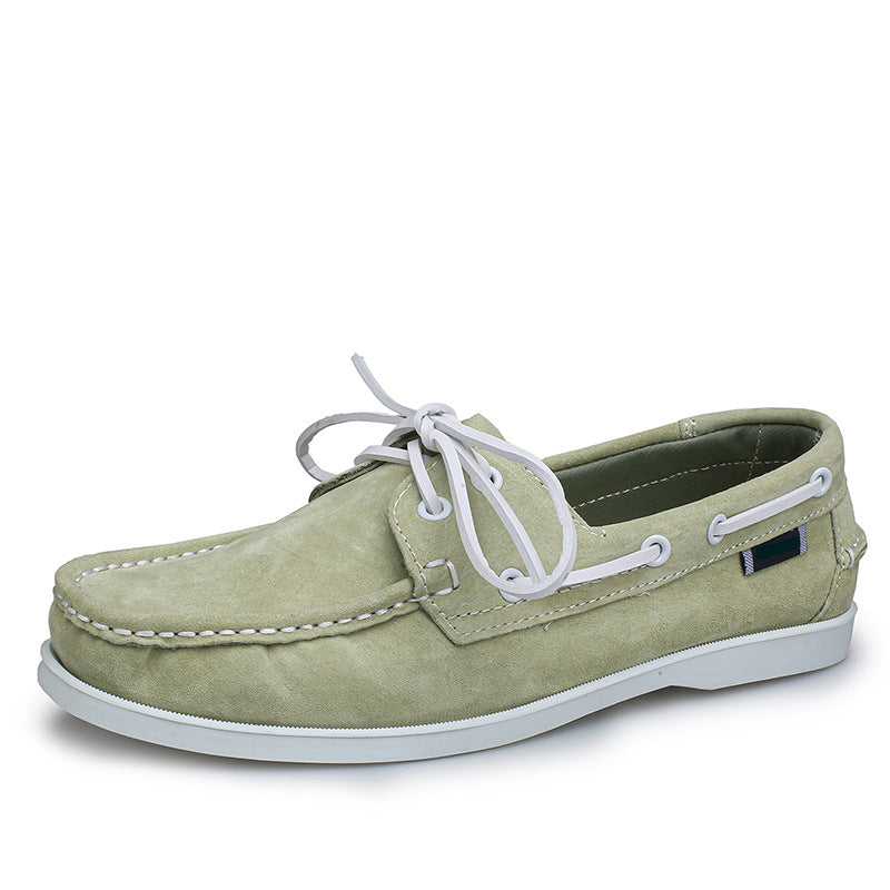 Original single sailboat shoes men's genuine leather fashion breathable thin handmade shoes mencasualeasiest for match pigskin thin bottomlow ankle shoes