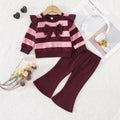 Baby clothing kids set children outfit girlstripessuit bell bottoms