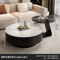 [70cm black cabinet + white crystal stone] coffee table + 50 side table combination