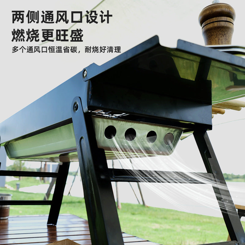 Bbq grill for homebbq grill outdoor foldable portable small barbecue stove charcoal carbon grill rack tool kebabs