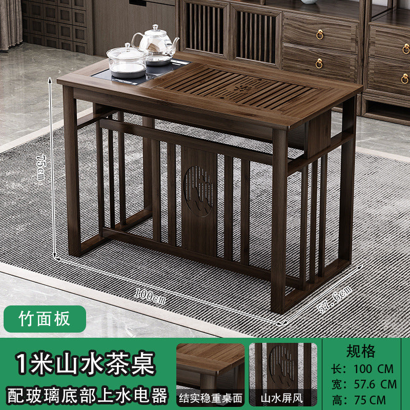 Balcony tea table and chair combination New Chinese-style office household small apartment Kung Fu tea table Boiling water integrated tea making table