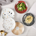 Popular creative round ceramic snack plate for home bone plate hotel side dish cake plate 6inch shallow plate