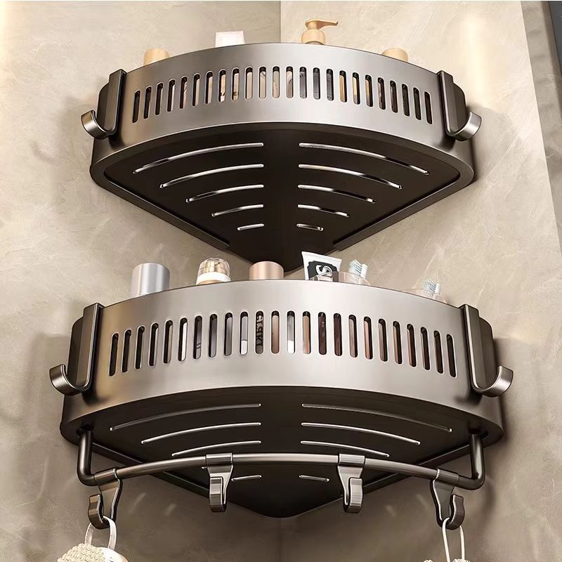 Bathroom storage rack, punch-free bathroom shelf, toilet shower room, triangular wall-mounted corner washbasin storage