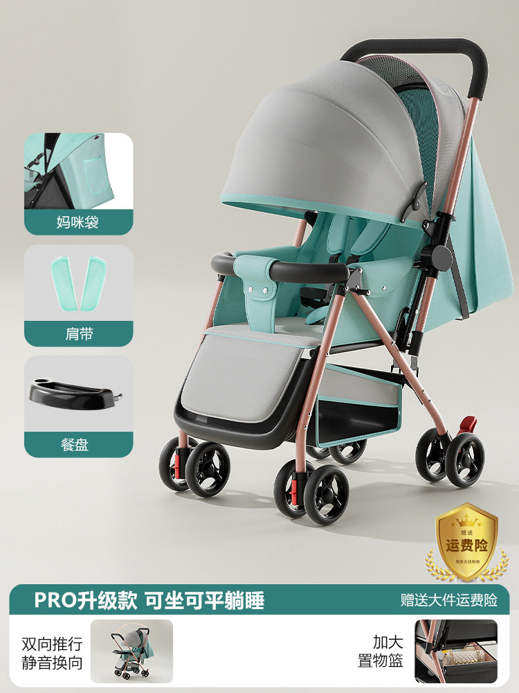 Baby stroller - convertible pushchair, lightweight & foldable, one-click fold, four-wheel design for easy walking, suitable for ages 0-3 years