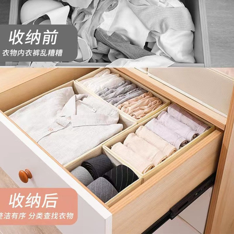 Desktop storage Hot-selling socks storage drawer Two-piece set of stockings sundries Foldable non-woven storage box