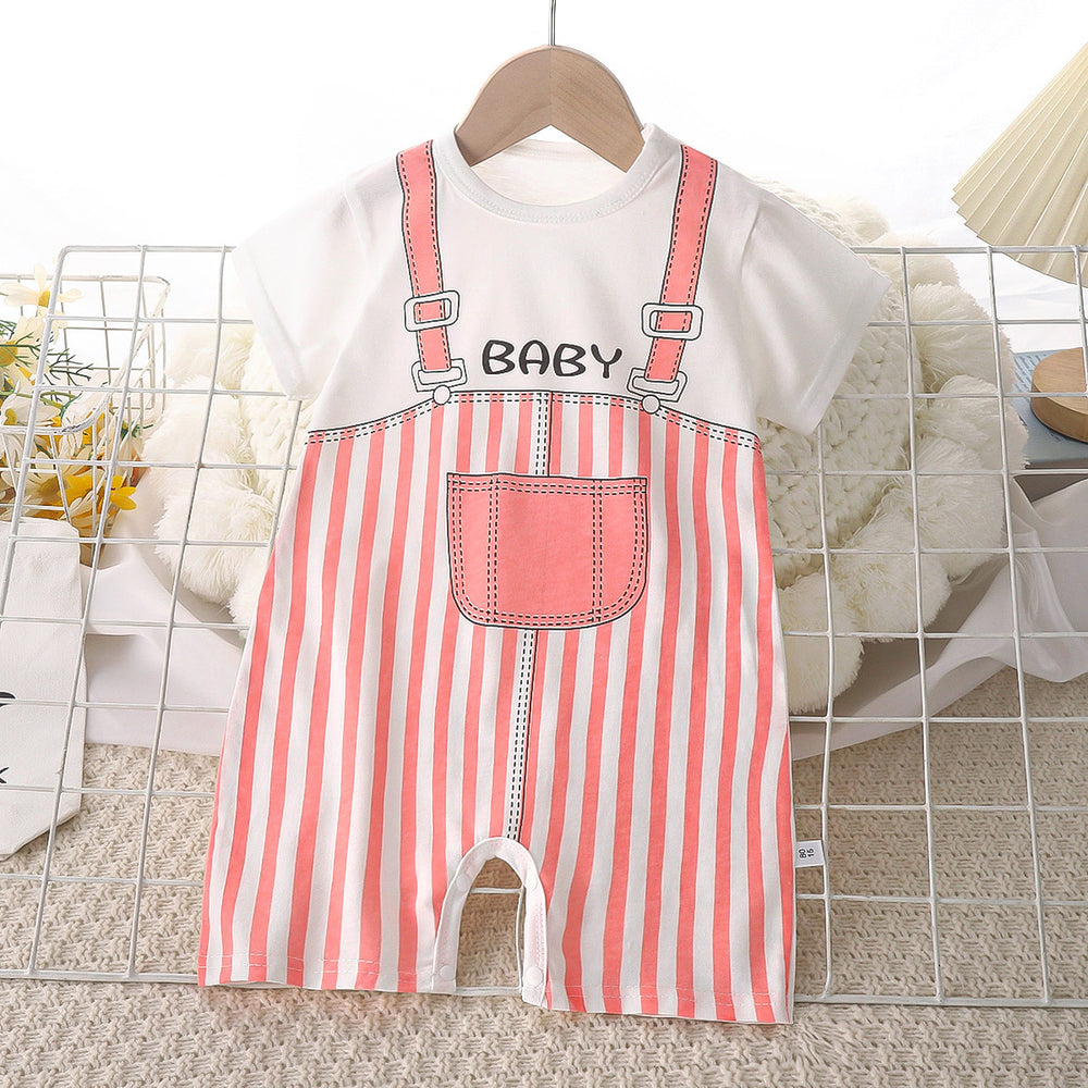 Kids' summer short-sleeve romper, newborn bodysuit, infant cotton onesie, baby boy and girl playsuit