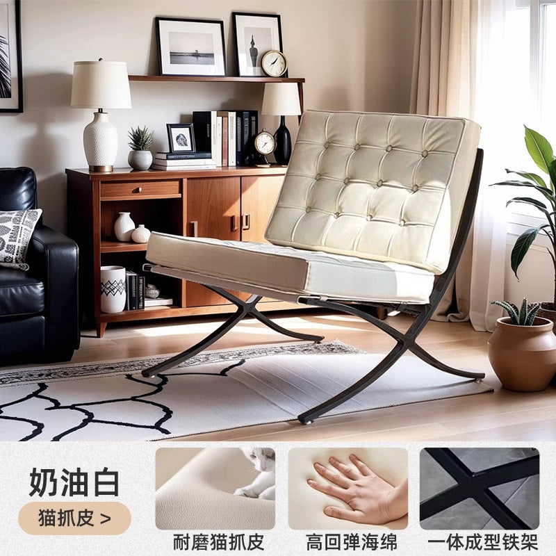 Light luxury single casual chair barcelona sofa chair designer normcore living room balcony lazy sofa chair stool