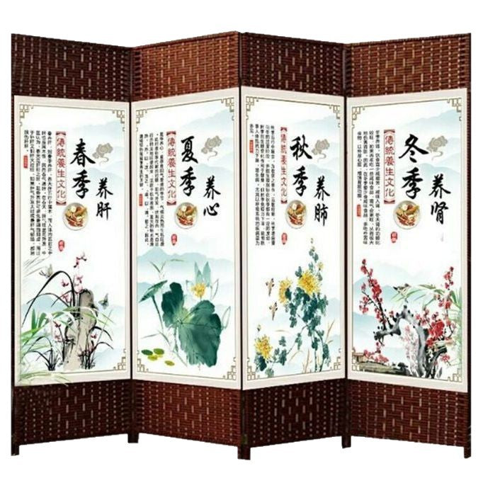 Screen partition living room 2025 new style curtain flat wind folding movable chinese medicine health center club beauty salon