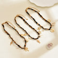 Leopard print starfish shell necklace wholesale european and american cross-border summer choker stylish niche hip hop stacked necklace for women