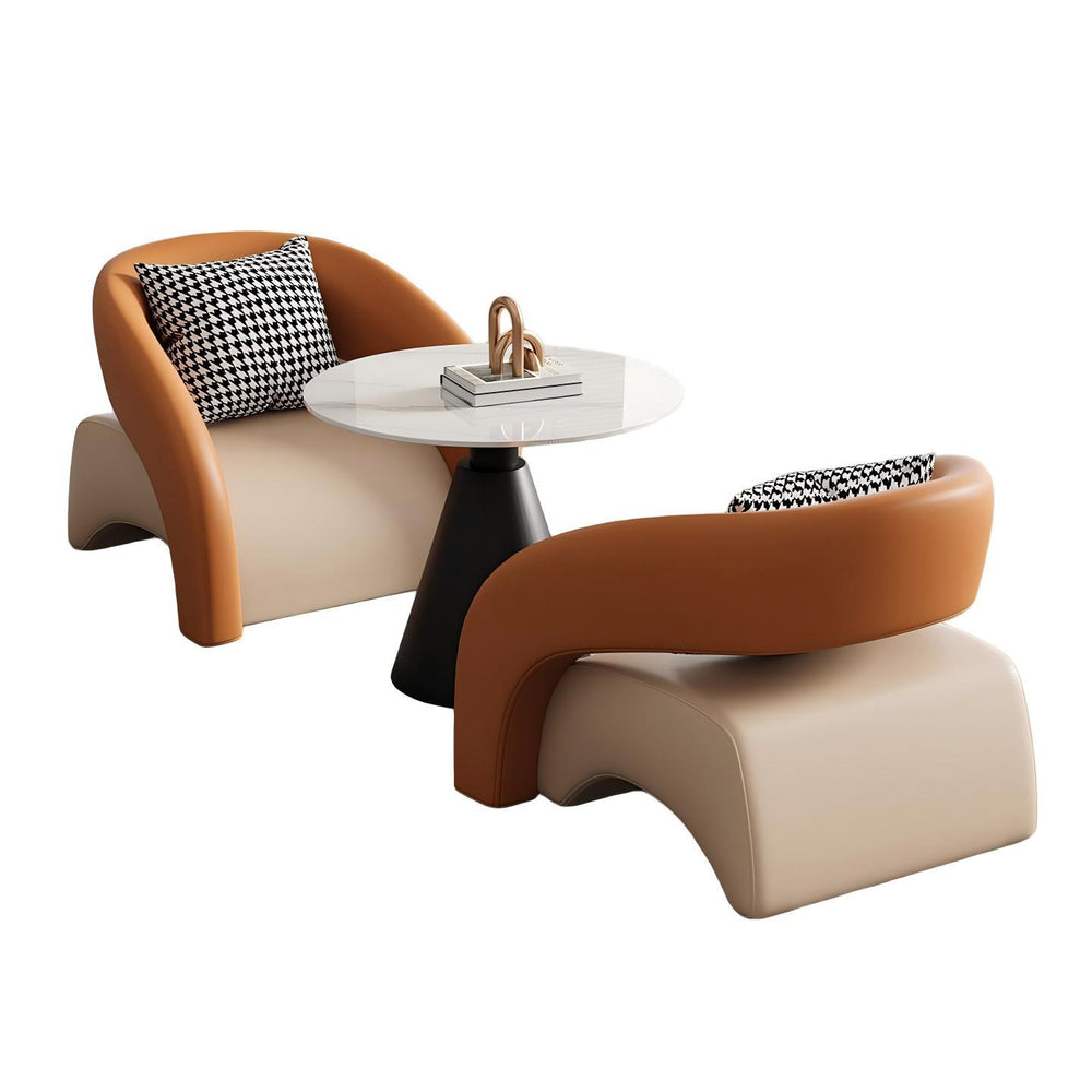 Business reception & negotiation sofa table set - ideal for hotels, sales centers, lobbies, beauty salons, and lounge areas - single seater sofa