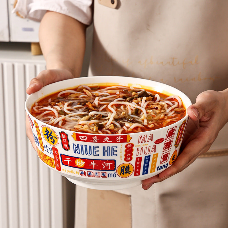 2022 chinese style new trendy popular snail noodle bowl super large capacity creative for home instant noodle bowl ceramic plate
