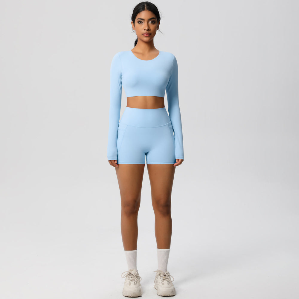new arrivalhigh waist tight nude yoga suit quick-drying breathable outdoor casual running fitness sports suit