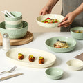 Nordic dinnerware set - modern minimalist ceramic tableware for home use - stylish bowls, plates, and chopsticks combo - perfect for housewarming gifts