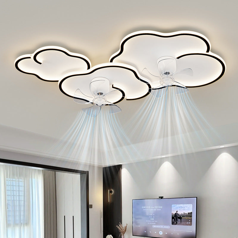 2025 new simple atmosphere living room light personalized design cloud fan ceiling light whole house combination lighting package