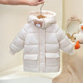 Girls' mid-length padded puffer jacket -  winter new arrival - korean style warm cotton coat for toddlers and little girls - trendy