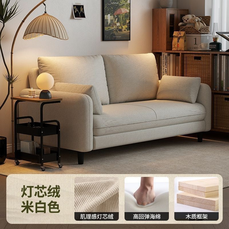 Cat scratch leather retro sofa small apartment comfortable corduroy sofa living room balcony rental house sofa with backrest
