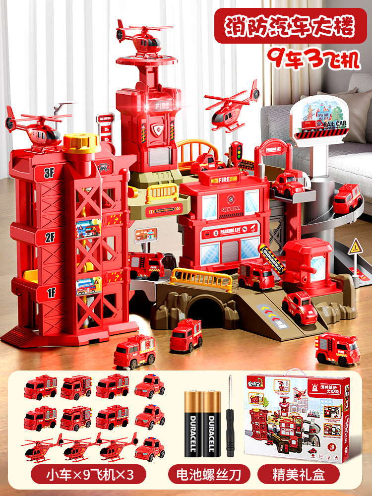 Construction track car sliding train parking lot car rush adventure 3 years old 4 boys educational kids toys