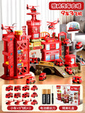 Fire station parking garage [battery gift set] - 9 toy cars + 3 airplanes