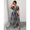 listing: new  women's elegant printed v-neck dress
