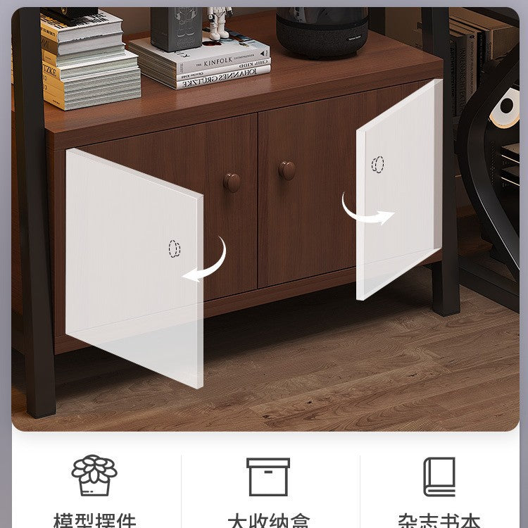 Shelf Floor-to-ceiling storage shelf Multi-layer bookshelf E-sports room Computer table Locker Wrought iron trapezoidal display shelf