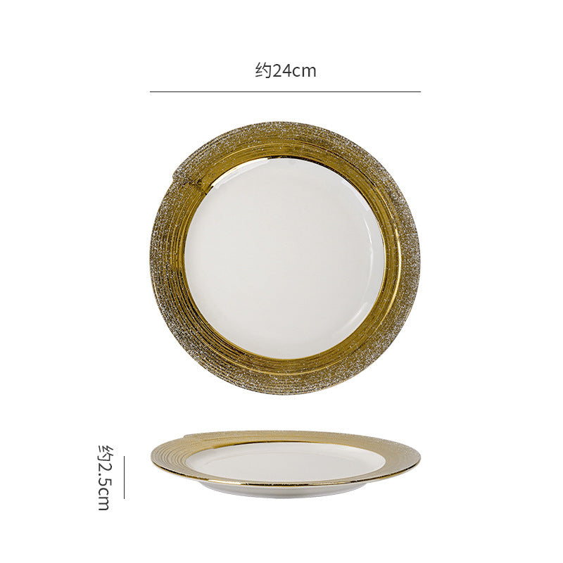 Nordicinsaccessible luxury thread plate stylish restaurant steak plate creative western food pasta plate ceramic dessert plate