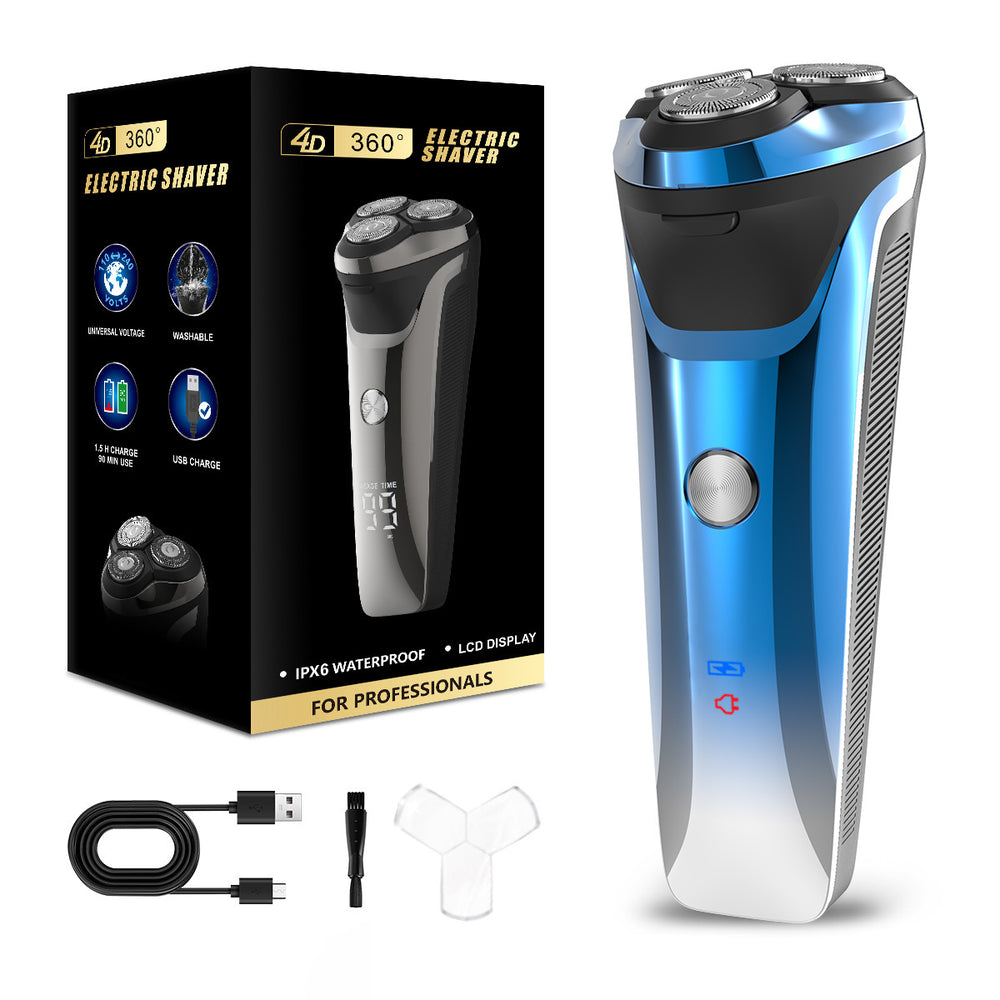 electric shaver for men, fully washable, floating head, rechargeable razor, body washable