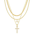 European and american cross-border cross pendant snake bone chain stacking wear necklace set personalized minimalist ins necklace jewelry