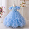 Ready-to-ship, hot-selling girls' formal dresses: high-end, elegant, and voluminous tulle skirts for older girls and toddlers. perfect for runway shows, high-end performances, and cross-border e-commerce