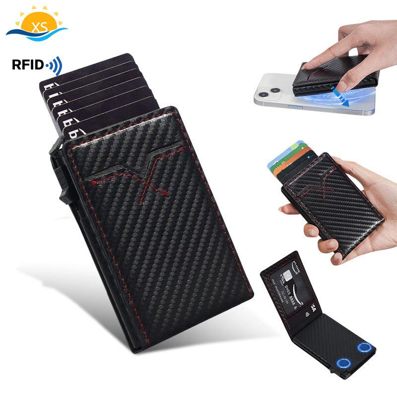 Cross-border advanced card bag, business card box, business card holder, card box PU wallet, anti-degaussing RFID aluminum alloy card bag.
