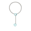 Amazon new arrivalcolorful double heart necklace punk cuban adjustable women's clavicle chain necklace necklace wholesale
